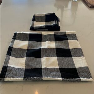 Plaid Black and White Accent Pillow